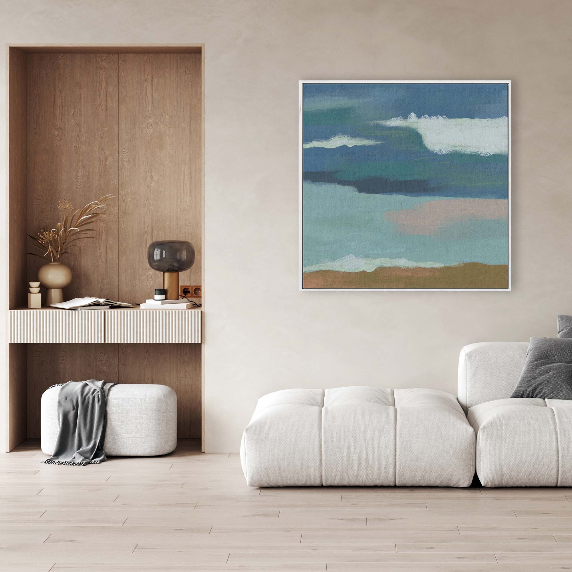 Blue Skies Over The Sea Canvas Art-Abstract House
