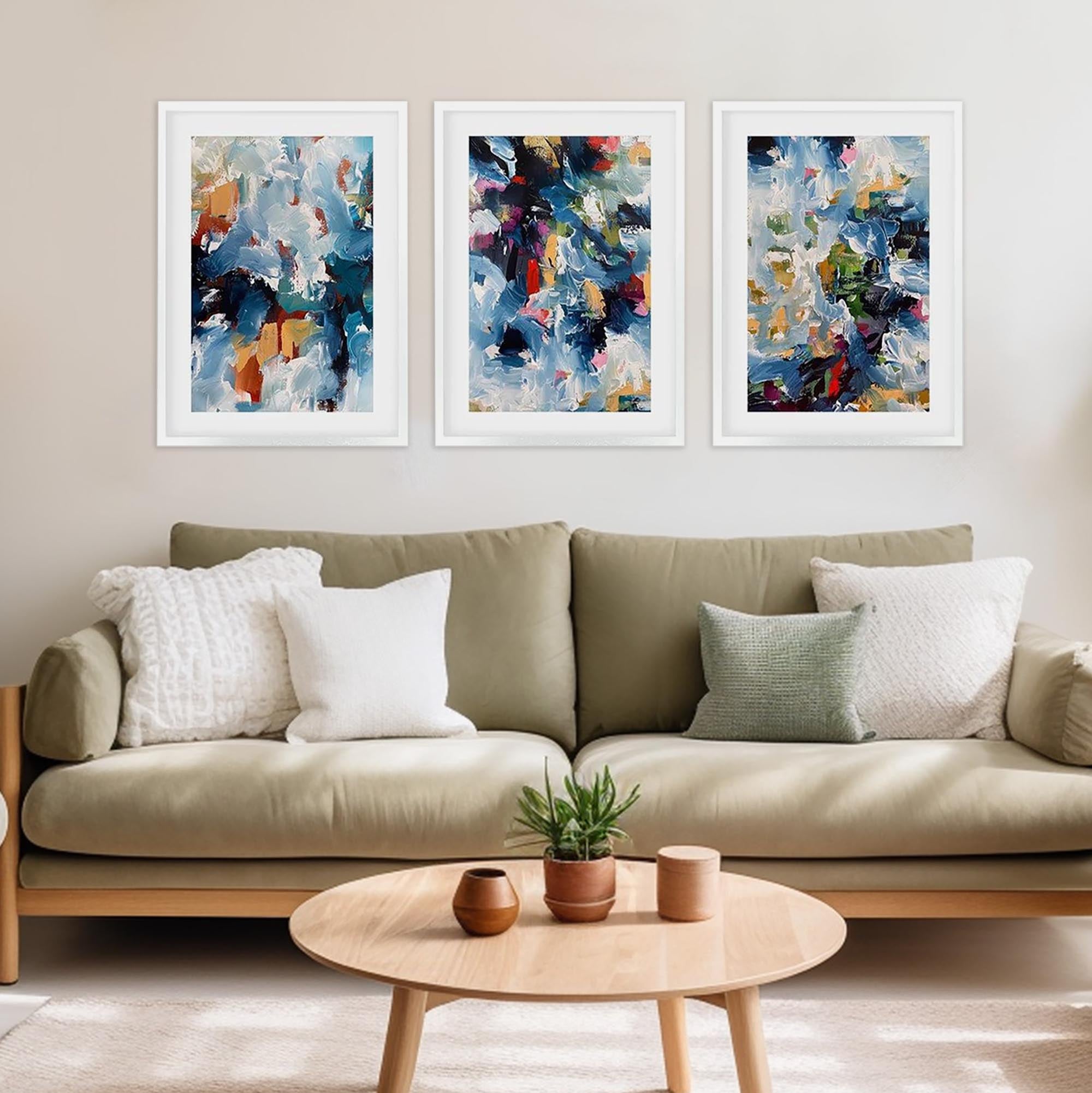 Winter Dew - Print Set Of 3-Abstract House