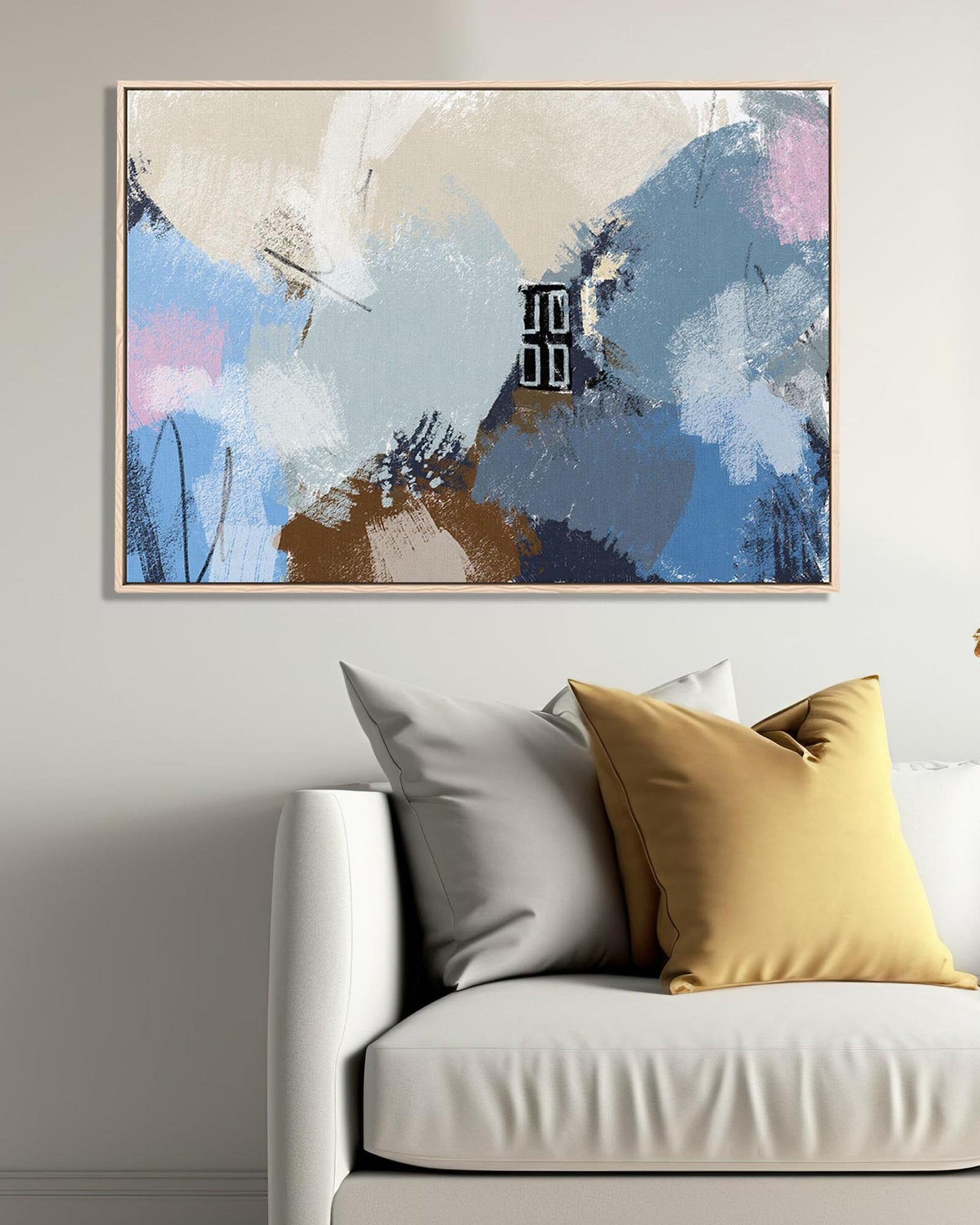 Blushed Tones Framed Framed Canvas-Abstract House