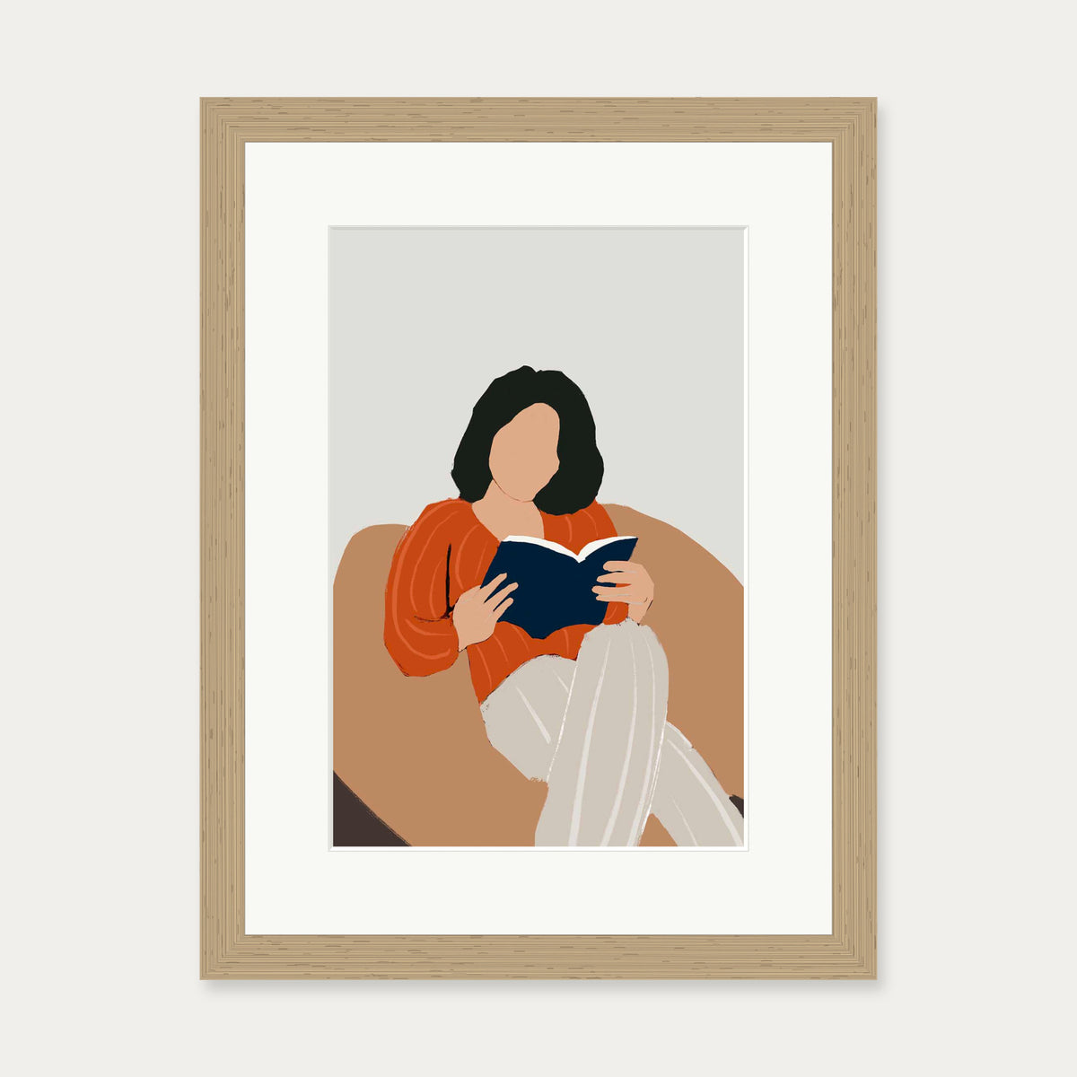 A Good Book — 30 x 40 cm — Oak Frame