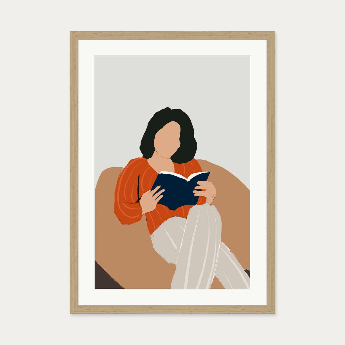 A Good Book — 50 x 70 cm — Oak Frame