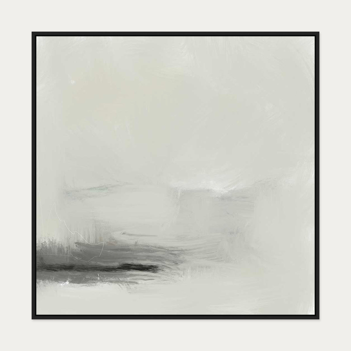 A Neutral Wash Canvas Art — 100 x 100 cm — Black Frame