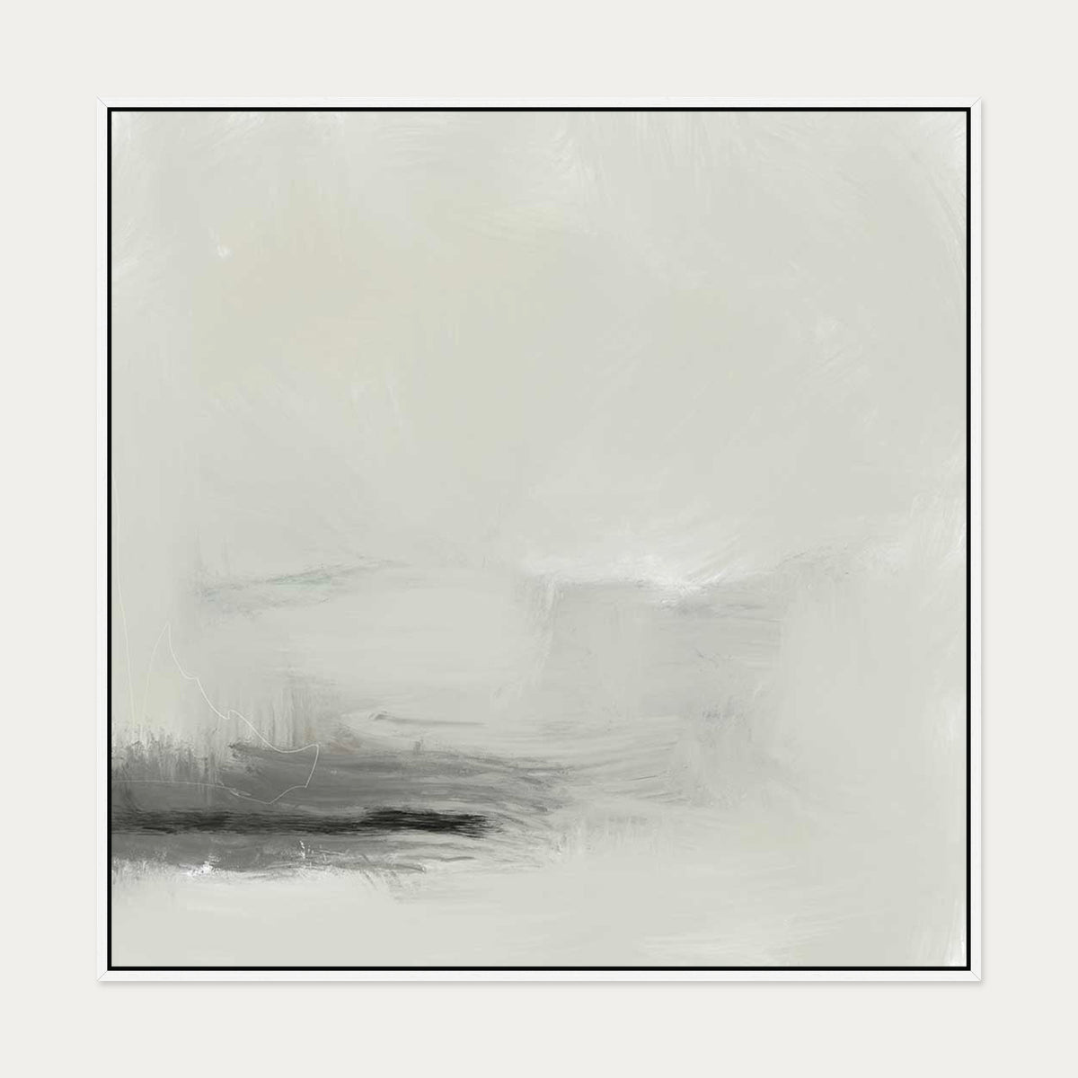 A Neutral Wash Canvas Art — 100 x 100 cm — White Frame
