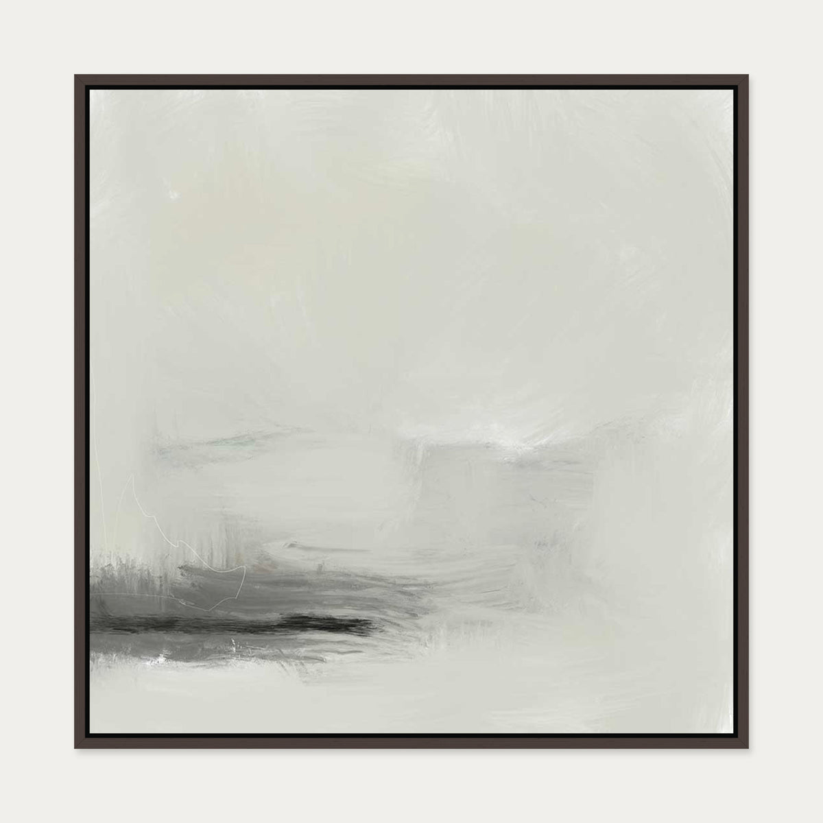 A Neutral Wash Canvas Art — 70 x 70 cm — Brown Frame