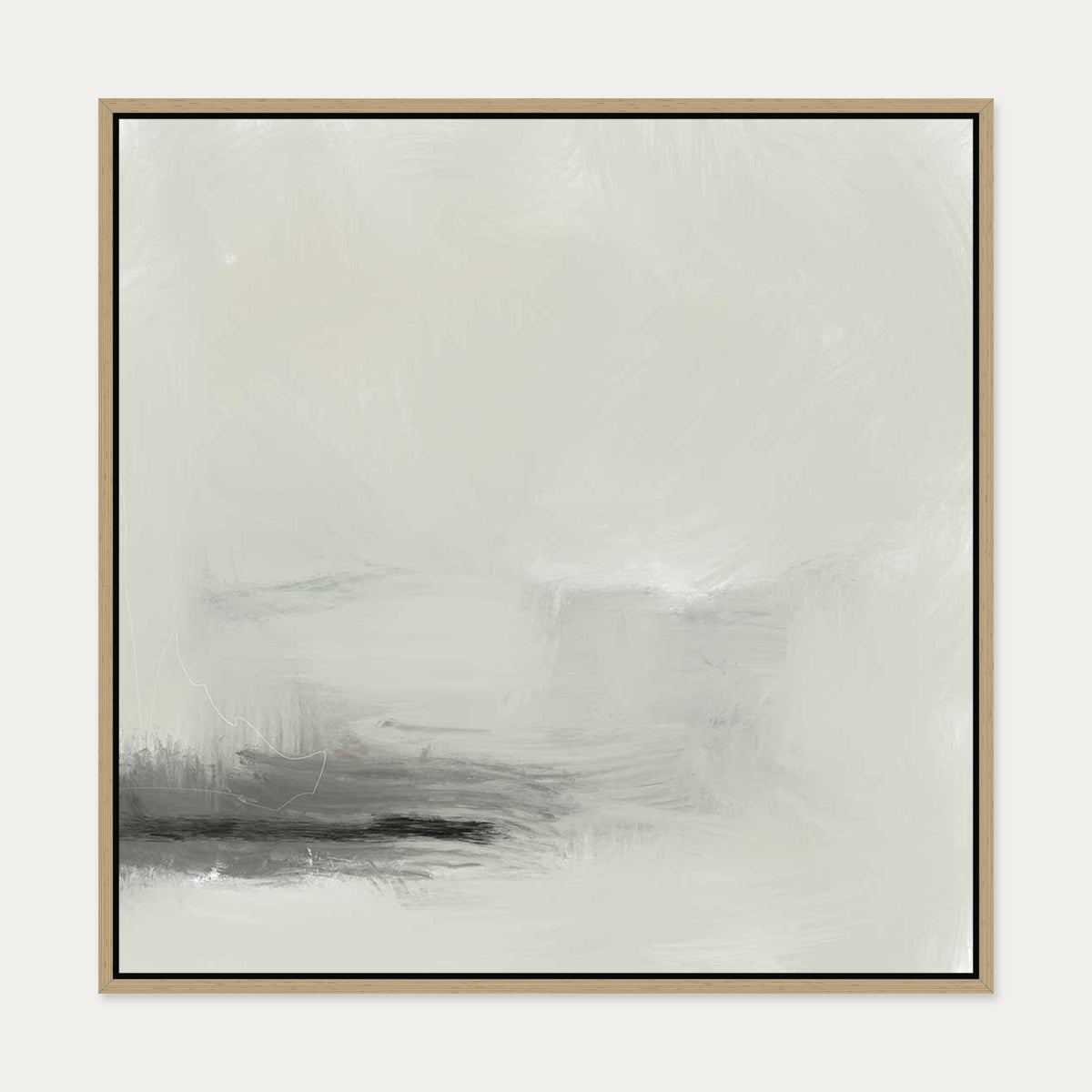 A Neutral Wash Canvas Art — 70 x 70 cm — Oak Frame