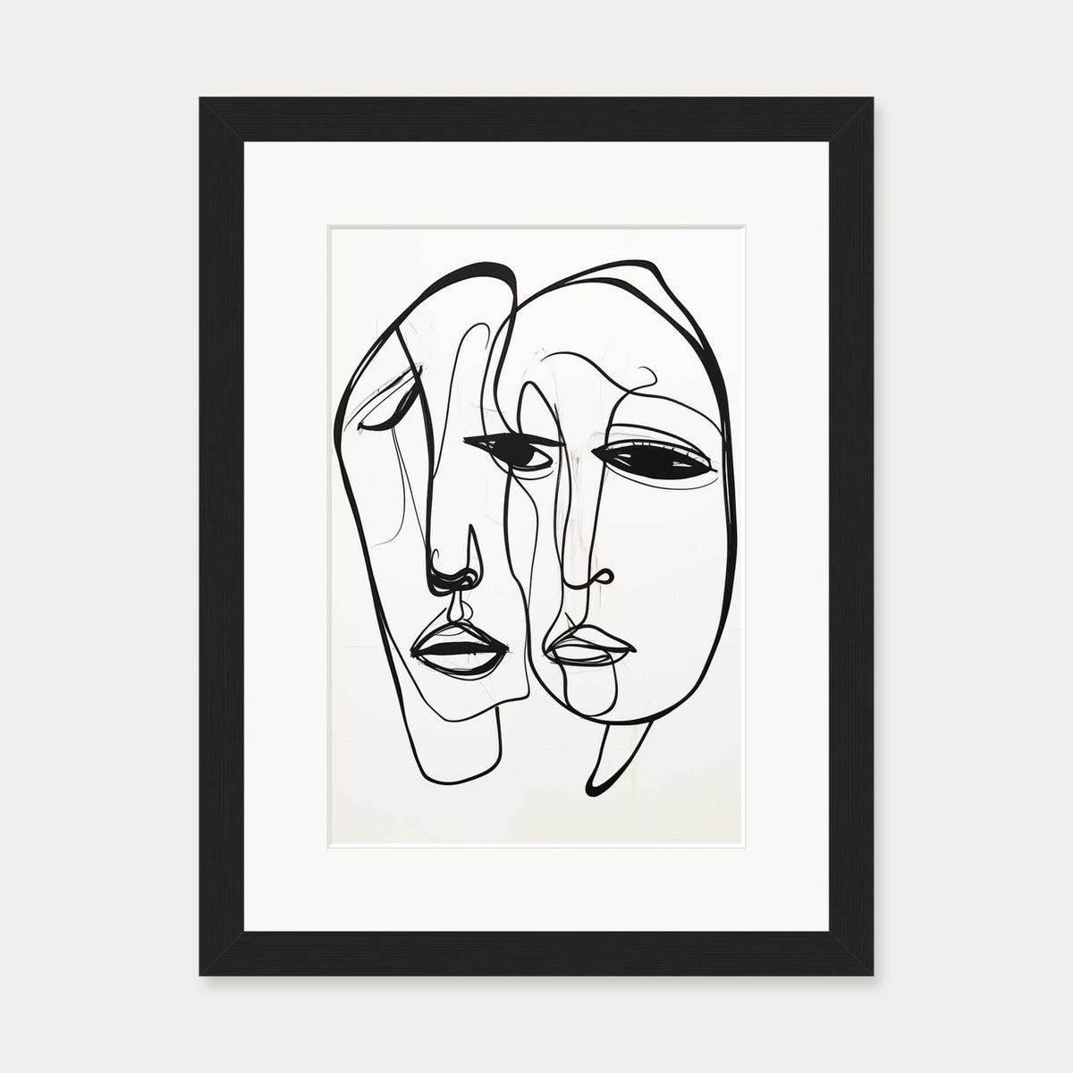 A Pair Of Faces Art Print — 30 x 40 cm — Black Frame