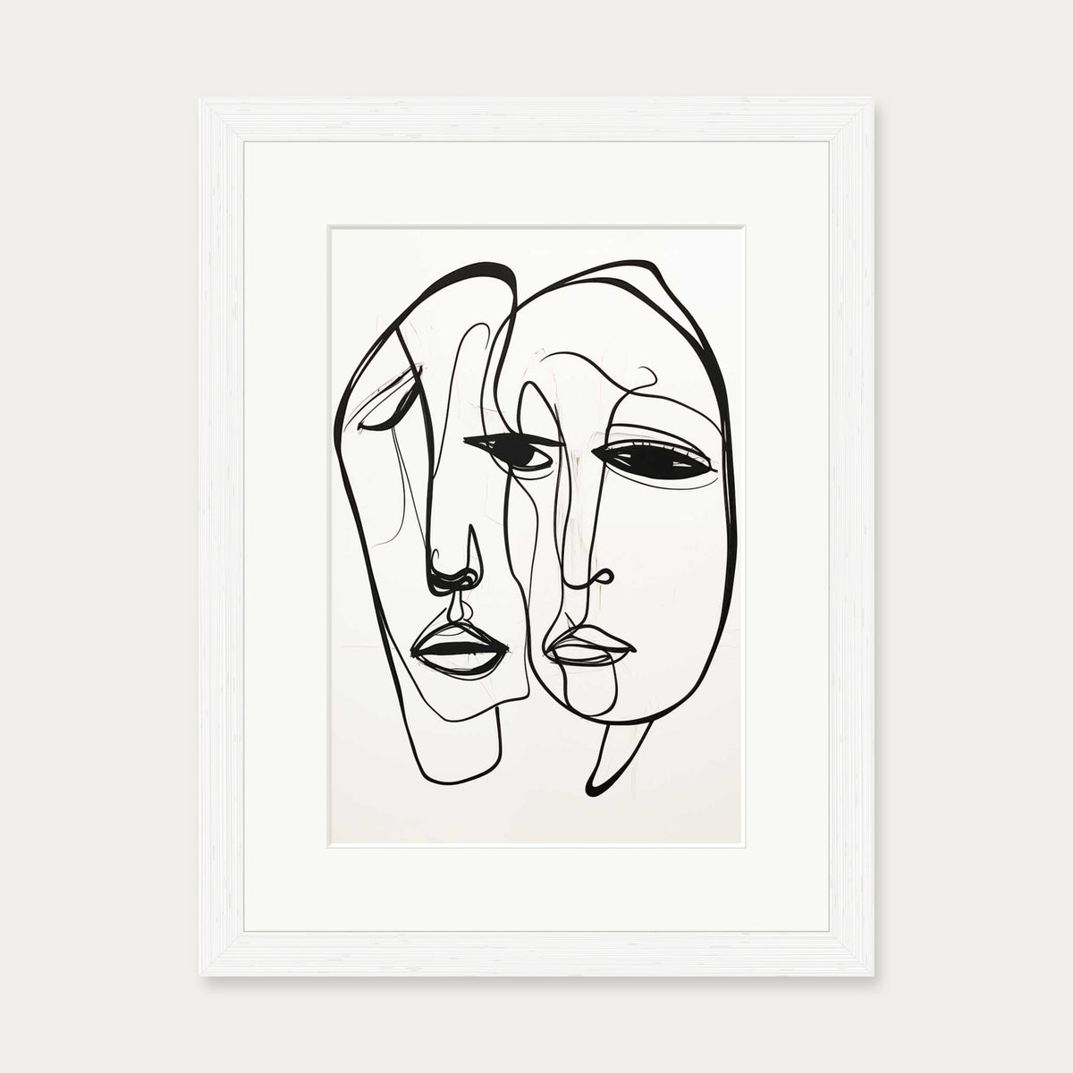 A Pair Of Faces Art Print — 30 x 40 cm — White Frame