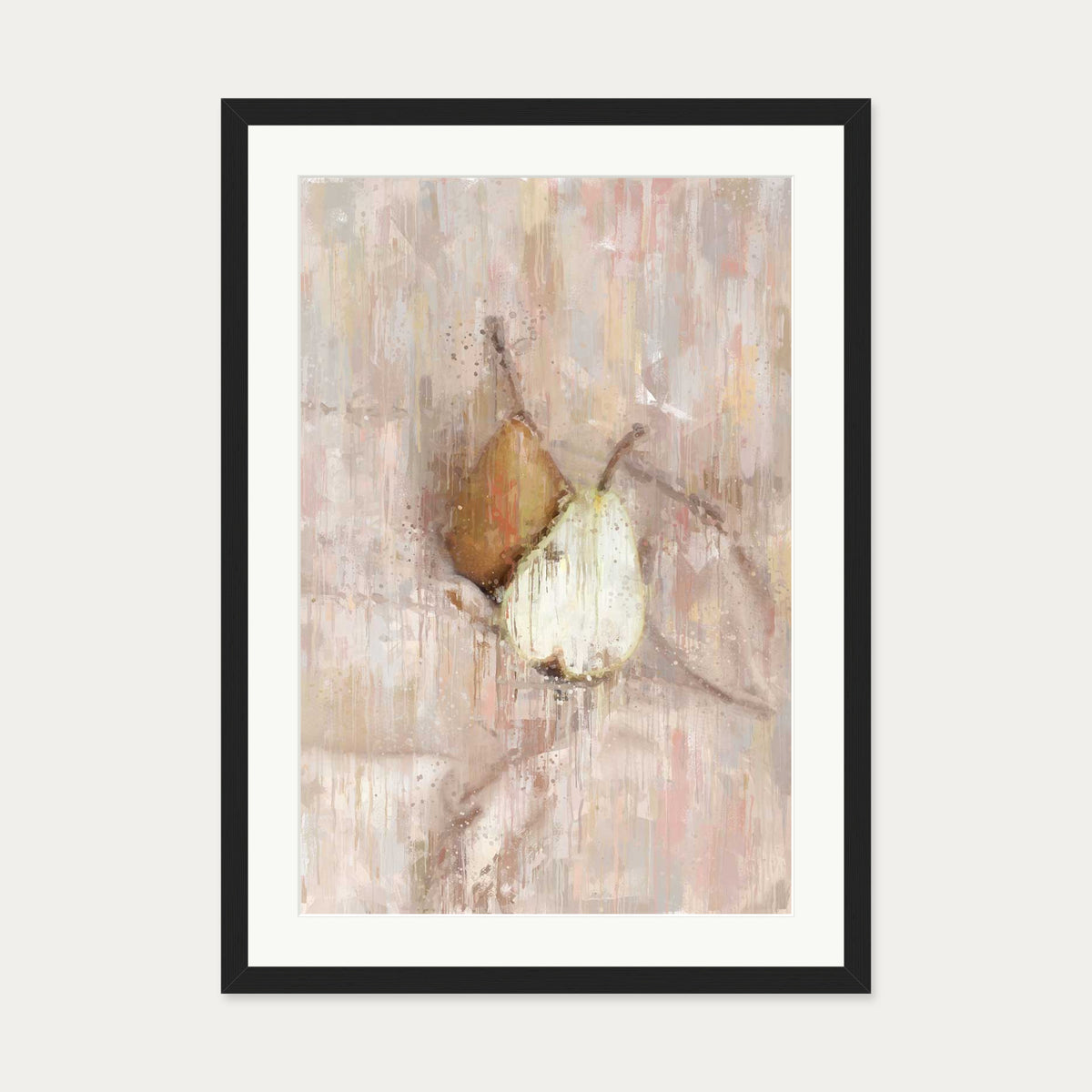 A Pair Of Pears Art Print — 50 x 70 cm — Black Frame