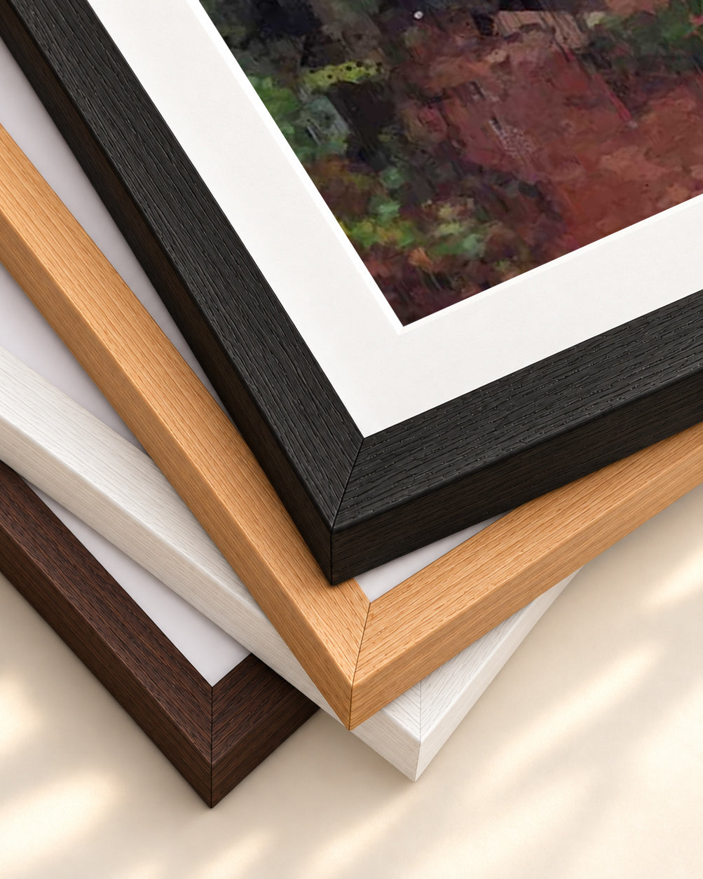A Path Through The Forest — framed print corner with 5 cm mount and bevel