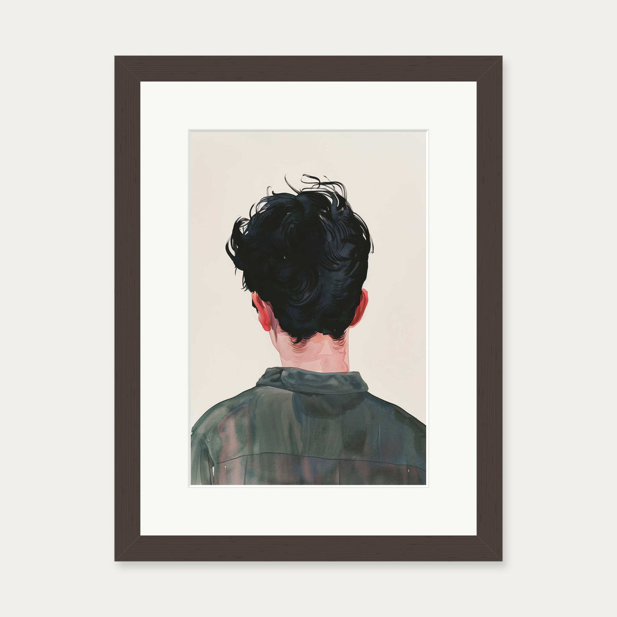 A Portrait Wall Art Print — 30 x 40 cm — Brown Frame