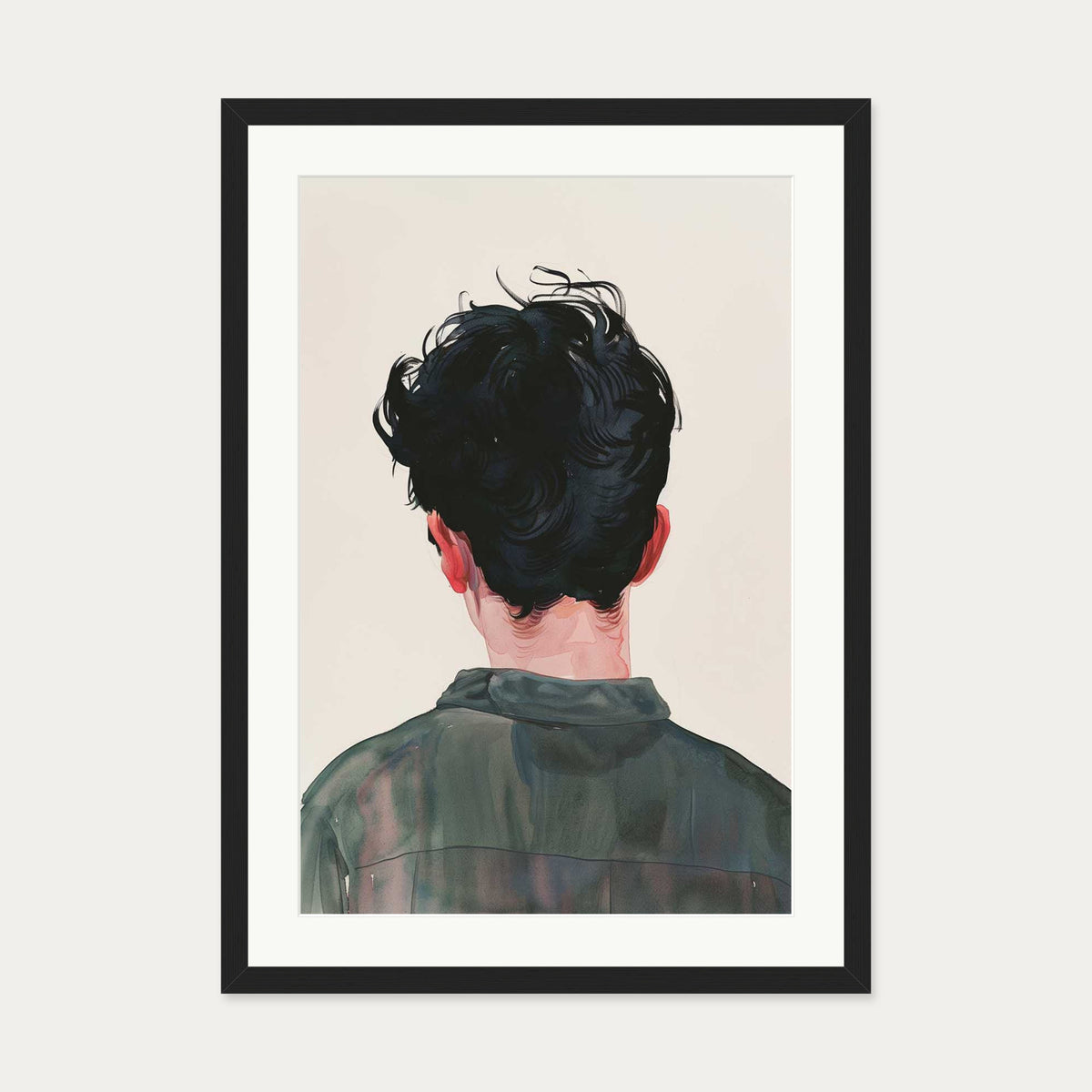 A Portrait Wall Art Print — 50 x 70 cm — Black Frame