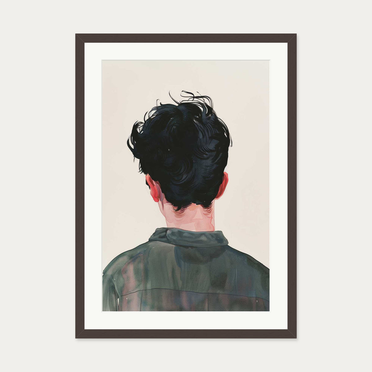 A Portrait Wall Art Print — 50 x 70 cm — Brown Frame