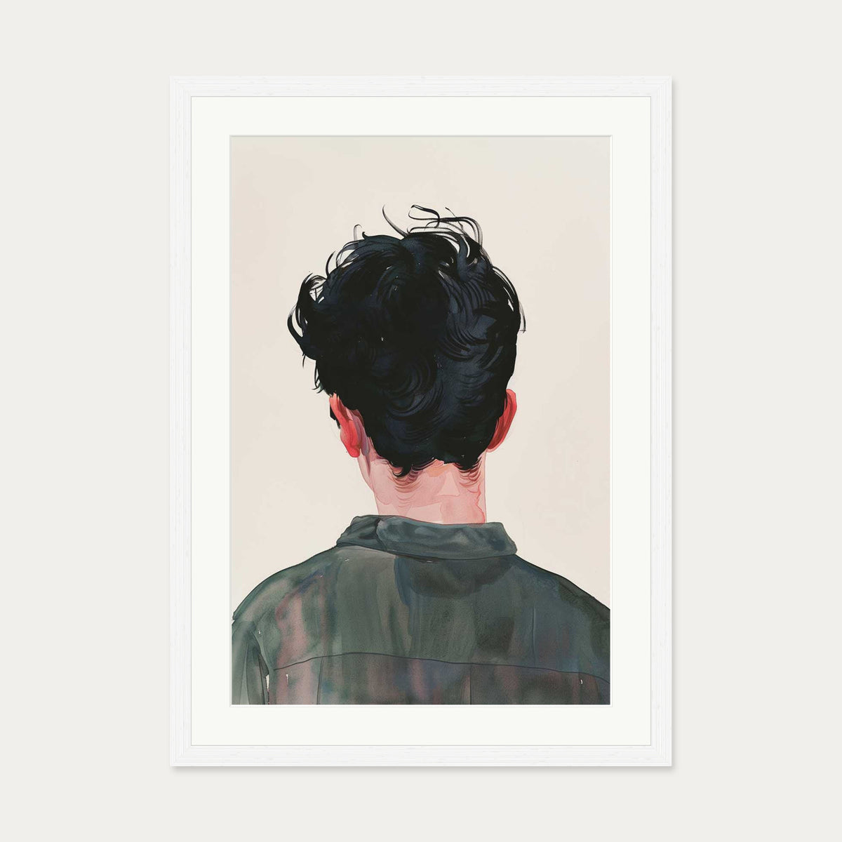 A Portrait Wall Art Print — 50 x 70 cm — White Frame