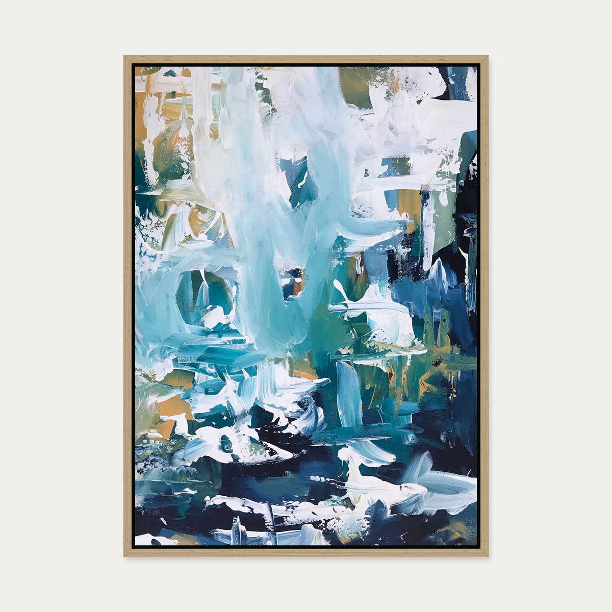 Abstract 102 Canvas Art — 50 x 70 cm — Oak Frame
