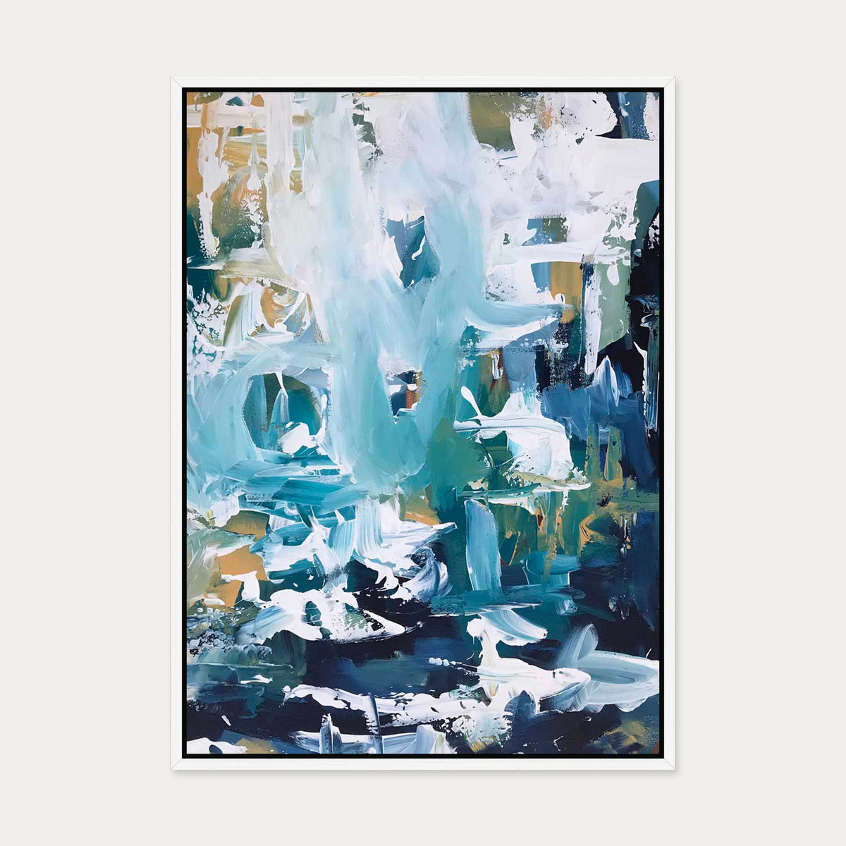 Abstract 102 Canvas Art — 50 x 70 cm — White Frame