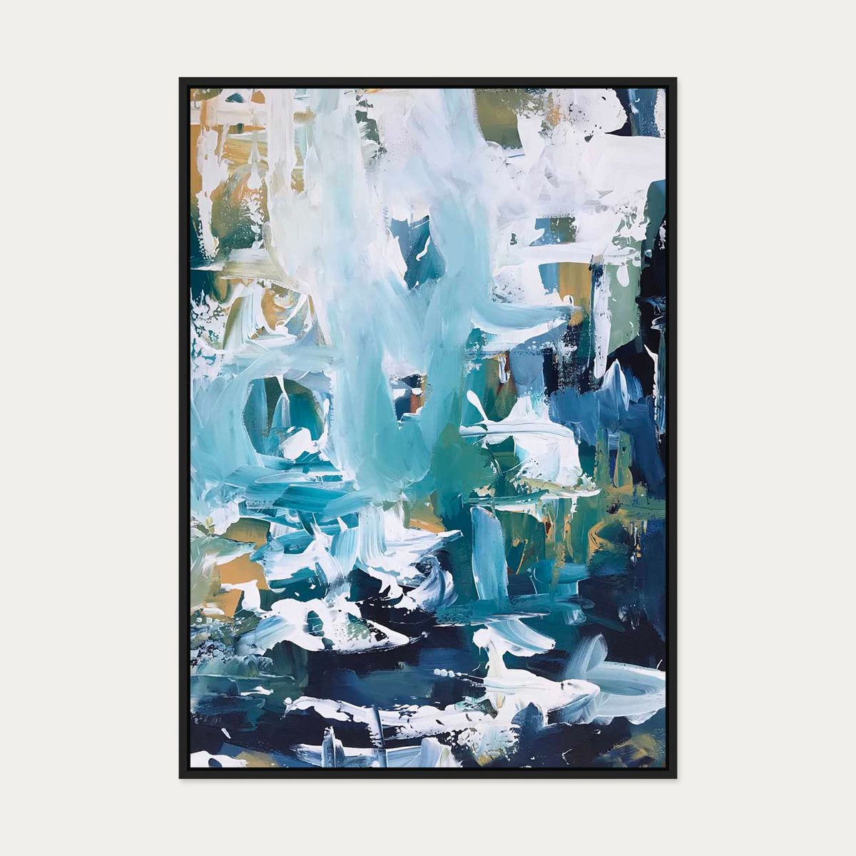 Abstract 102 Canvas Art — 70 x 100 cm — Black Frame