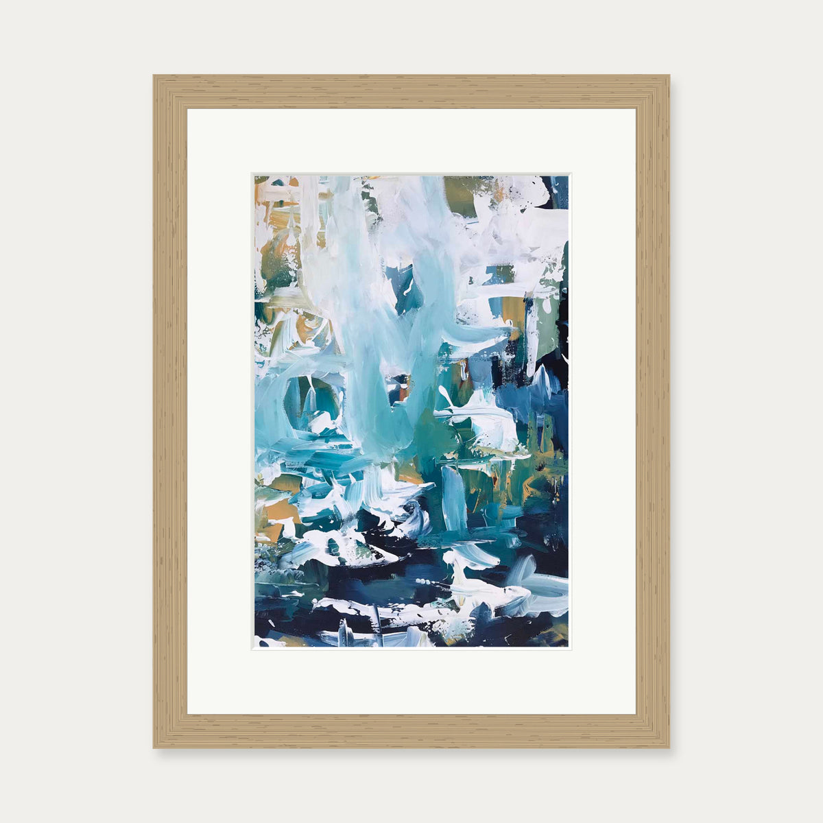 Abstract 102 Art Print — 30 x 40 cm — Oak Frame