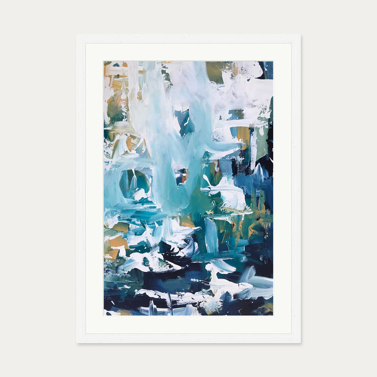 Abstract 102 Art Print — 50 x 70 cm — White Frame