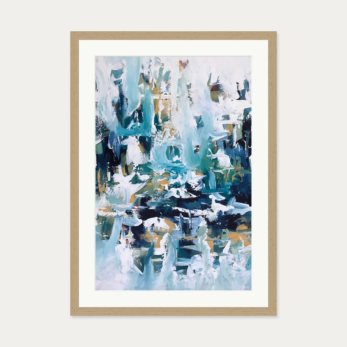 Abstract 103 Art Print — 50 x 70 cm — Oak Frame
