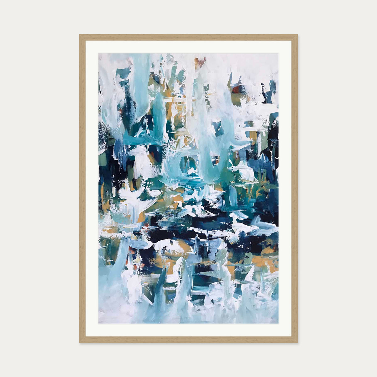 Abstract 103 Art Print — 70 x 100 cm — Oak Frame