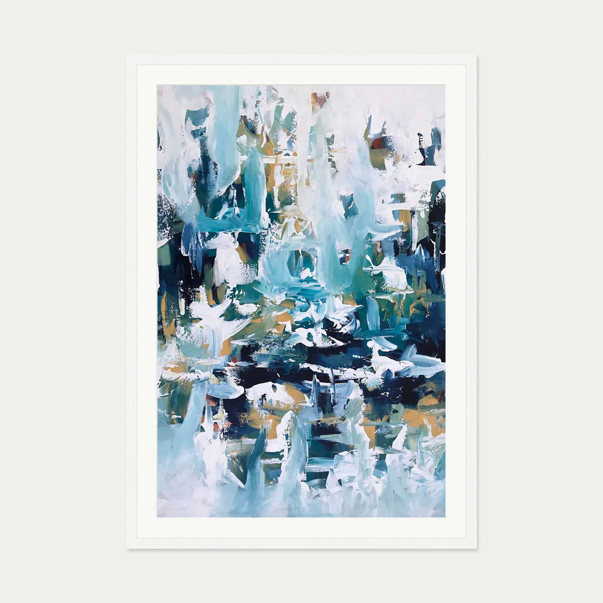 Abstract 103 Art Print — 70 x 100 cm — White Frame