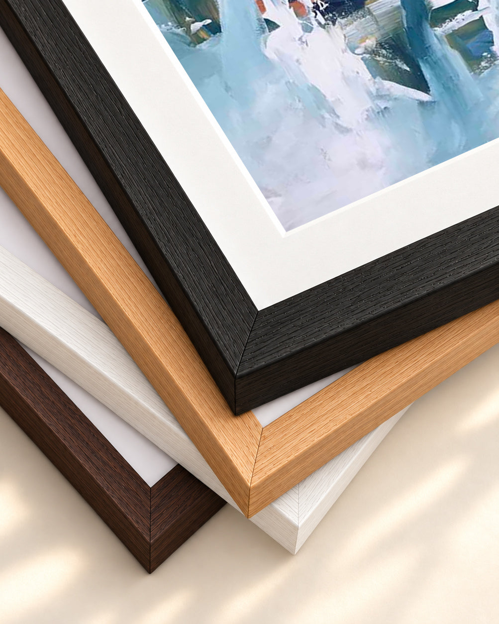 Abstract 103 Art Print — framed print corner with 5 cm mount and bevel
