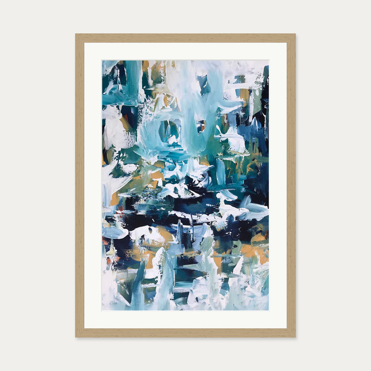 Abstract 104 Art Print — 50 x 70 cm — Oak Frame