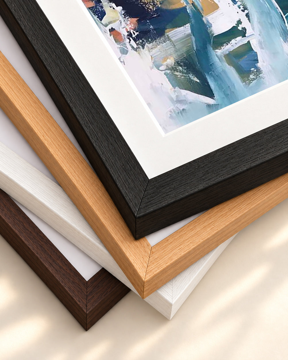Abstract 104 Art Print — framed print corner with 5 cm mount and bevel