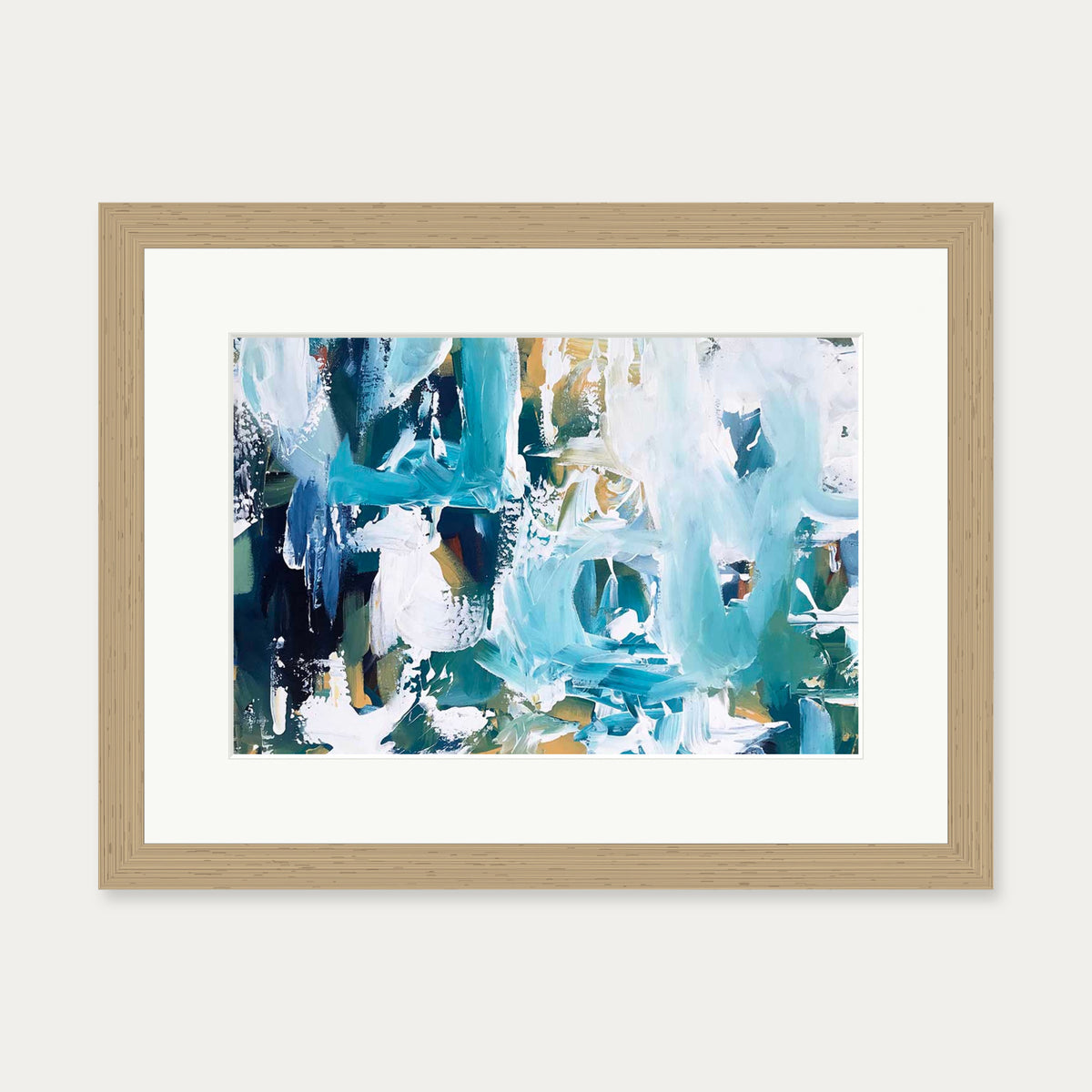 Abstract 105 Art Print — 30 x 40 cm — Oak Frame