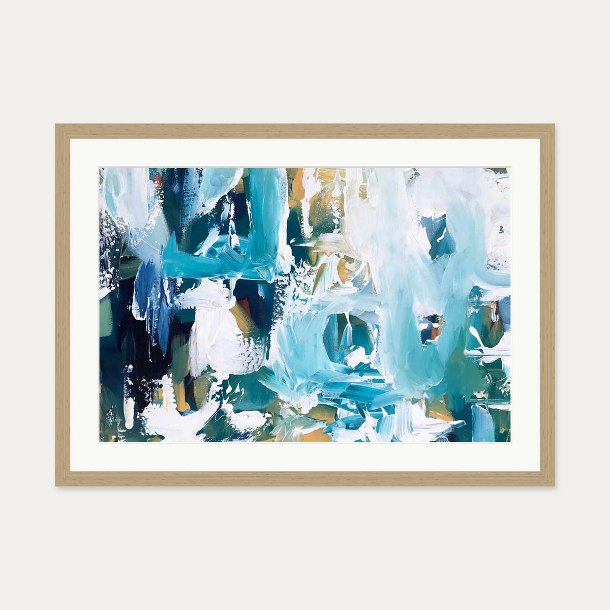 Abstract 105 Art Print — 50 x 70 cm — Oak Frame