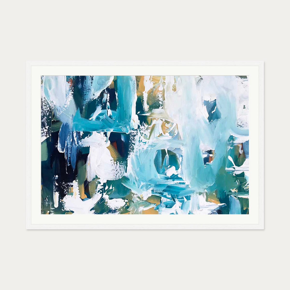Abstract 105 Art Print — 70 x 100 cm — White Frame