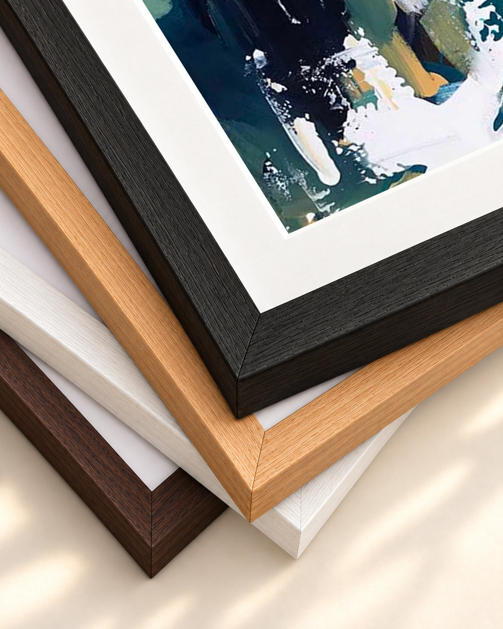 Abstract 105 Art Print — framed print corner with 5 cm mount and bevel