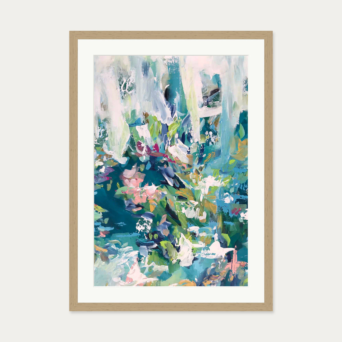 Abstract 106 Art Print — 50 x 70 cm — Oak Frame
