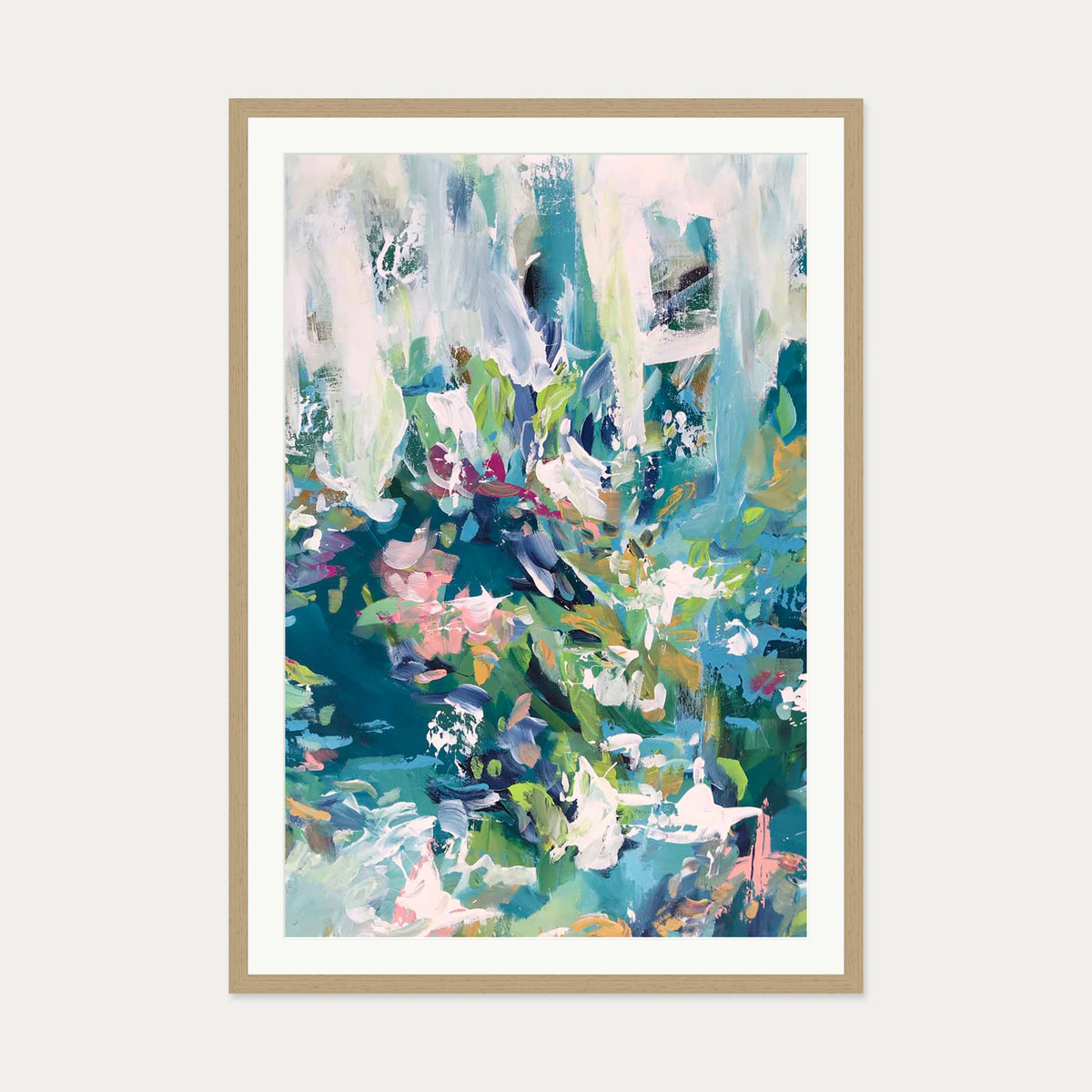 Abstract 106 Art Print — 70 x 100 cm — Oak Frame