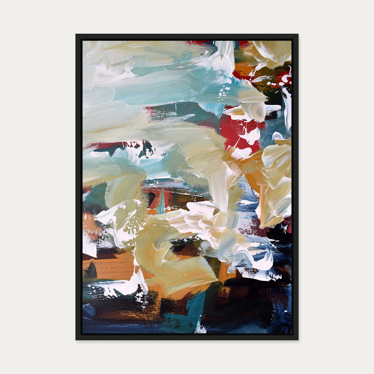 Abstract 107 Canvas Art — 50 x 70 cm — Black Frame