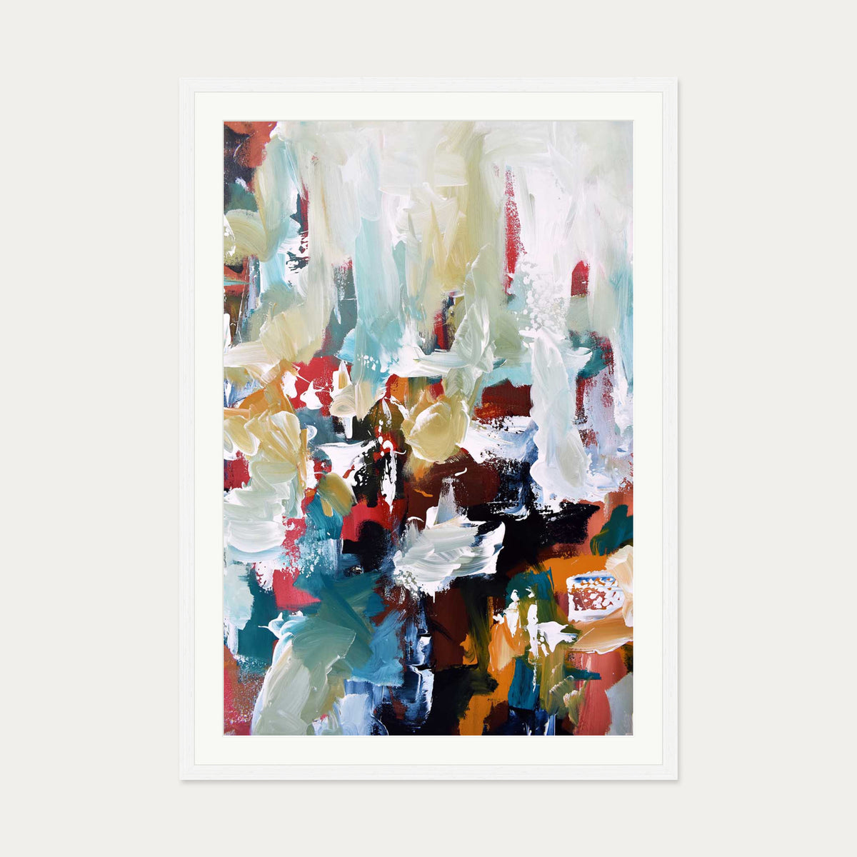 Abstract 108 Art Print — 70 x 100 cm — White Frame