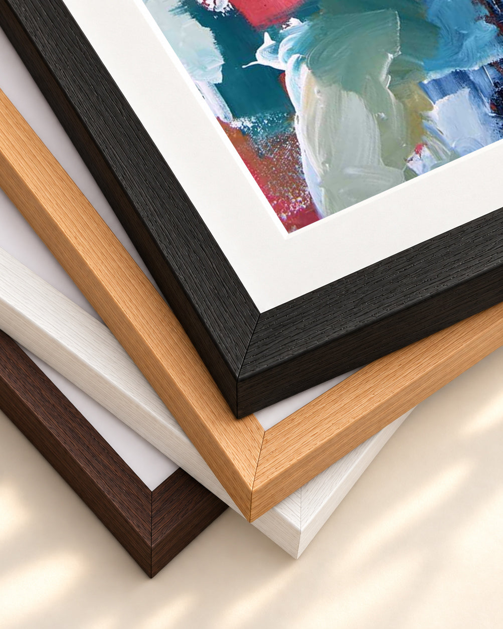 Abstract 108 Art Print — framed print corner with 5 cm mount and bevel