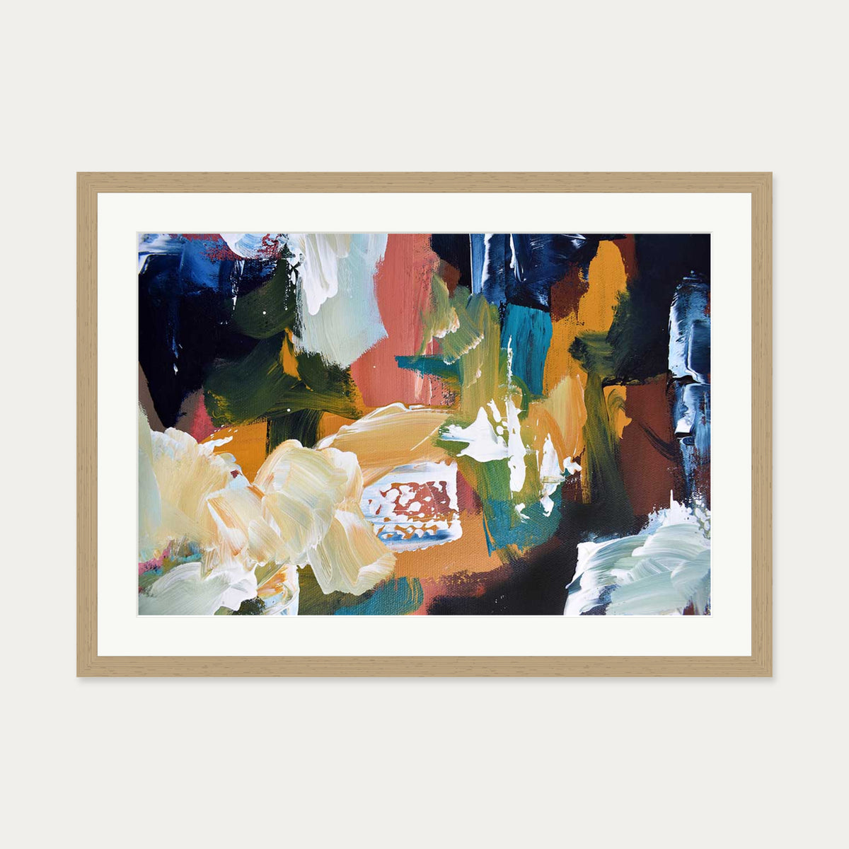 Abstract 109 Art Print — 50 x 70 cm — Oak Frame