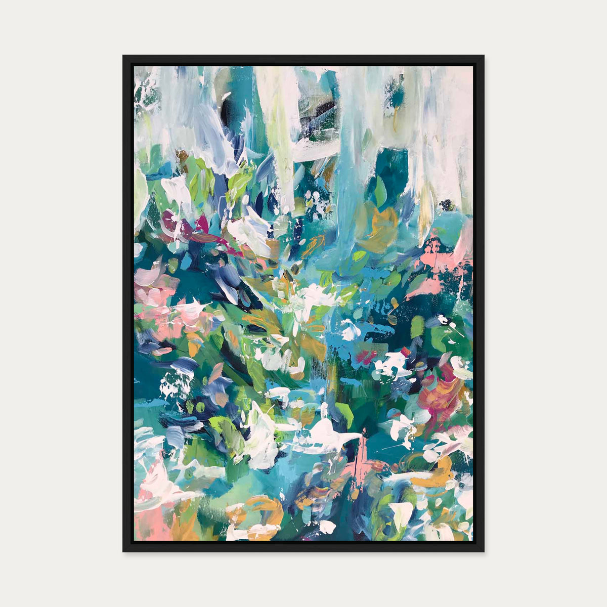 Abstract 110 Canvas Art — 50 x 70 cm — Black Frame