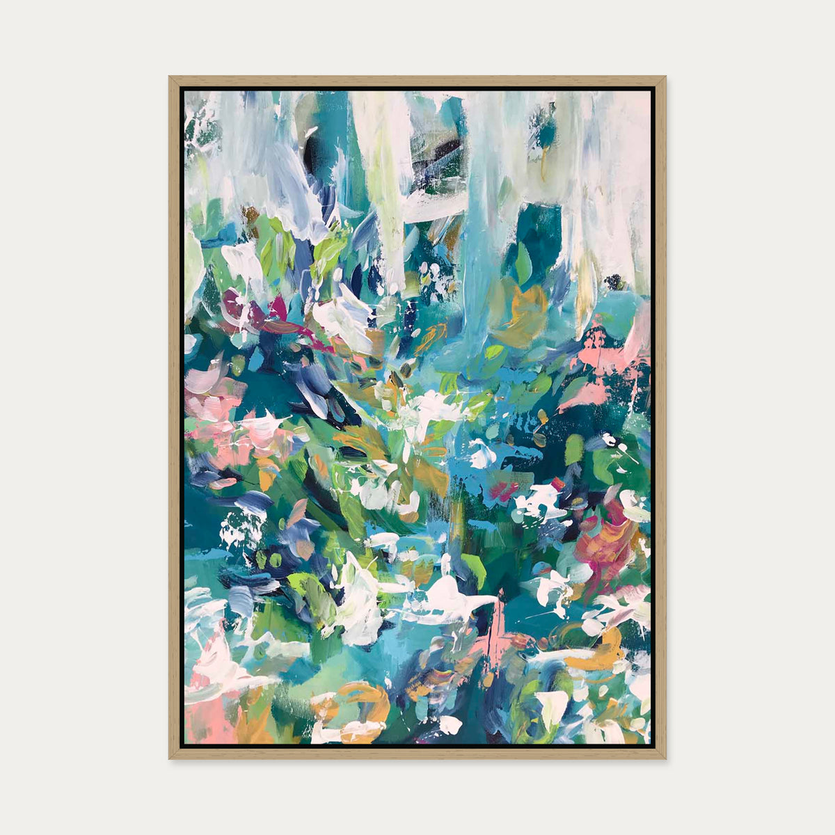 Abstract 110 Canvas Art — 50 x 70 cm — Oak Frame