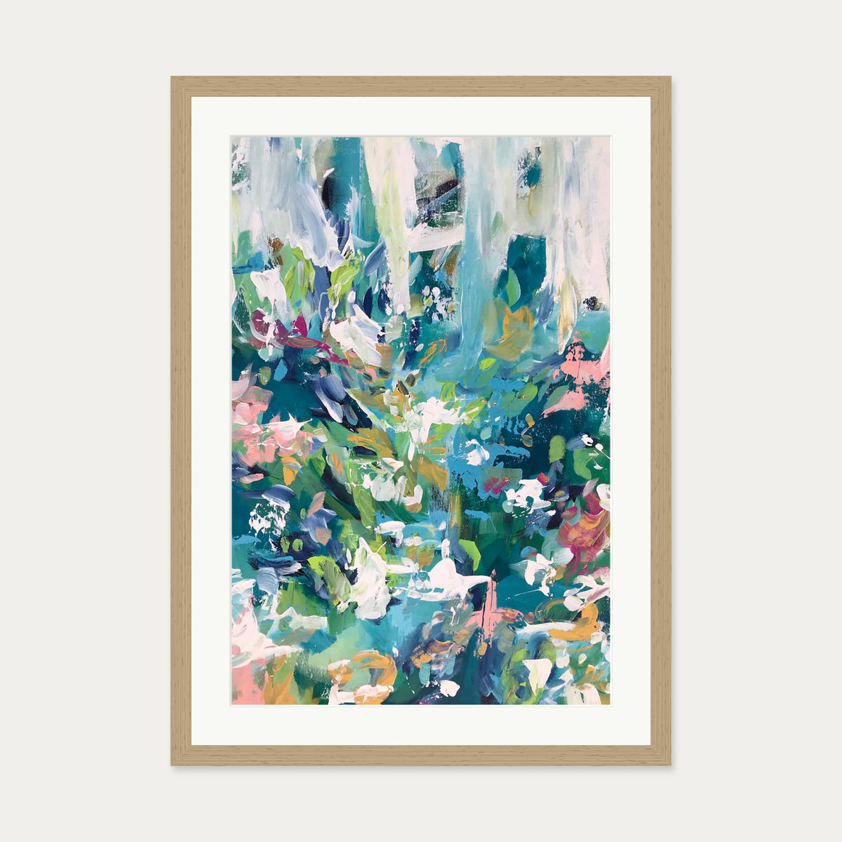Abstract 110 Art Print — 50 x 70 cm — Oak Frame