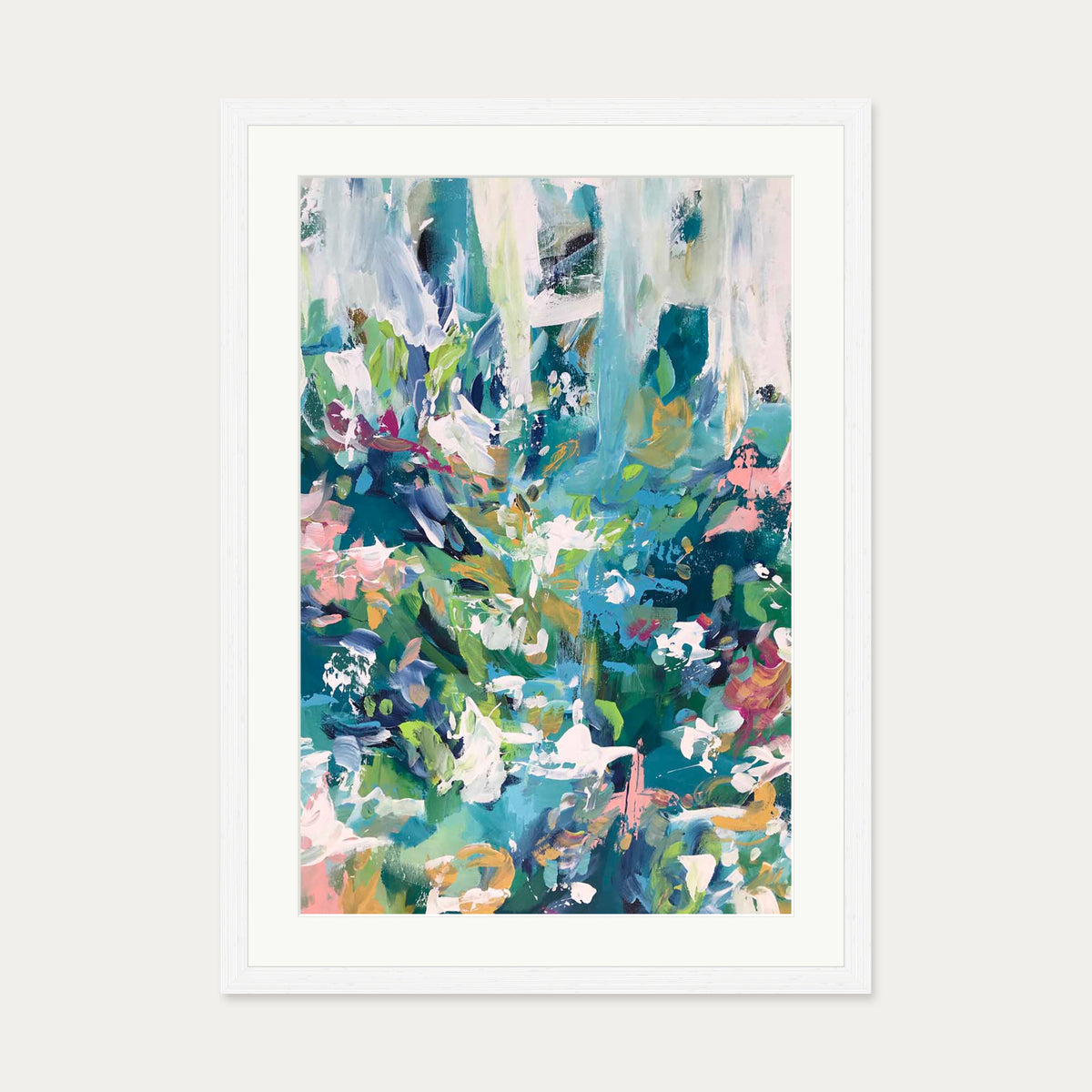 Abstract 110 Art Print — 50 x 70 cm — White Frame