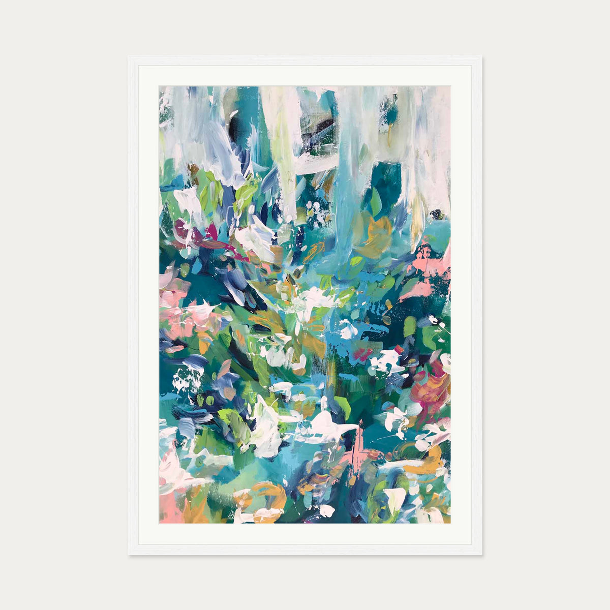 Abstract 110 Art Print — 70 x 100 cm — White Frame