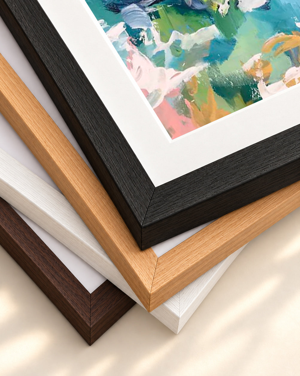 Abstract 110 Art Print — framed print corner with 5 cm mount and bevel