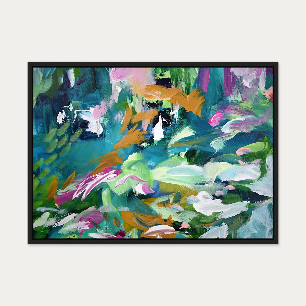 Abstract 142 Canvas Art — 50 x 70 cm — Black Frame