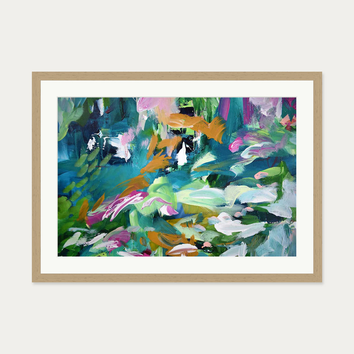 Abstract 142 Art Print — 50 x 70 cm — Oak Frame