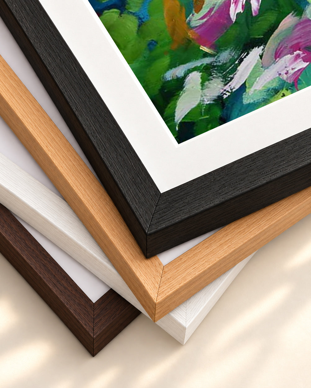 Abstract 142 Art Print — framed print corner with 5 cm mount and bevel