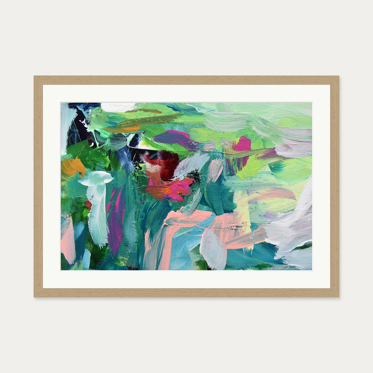 Abstract 143 Art Print — 50 x 70 cm — Oak Frame