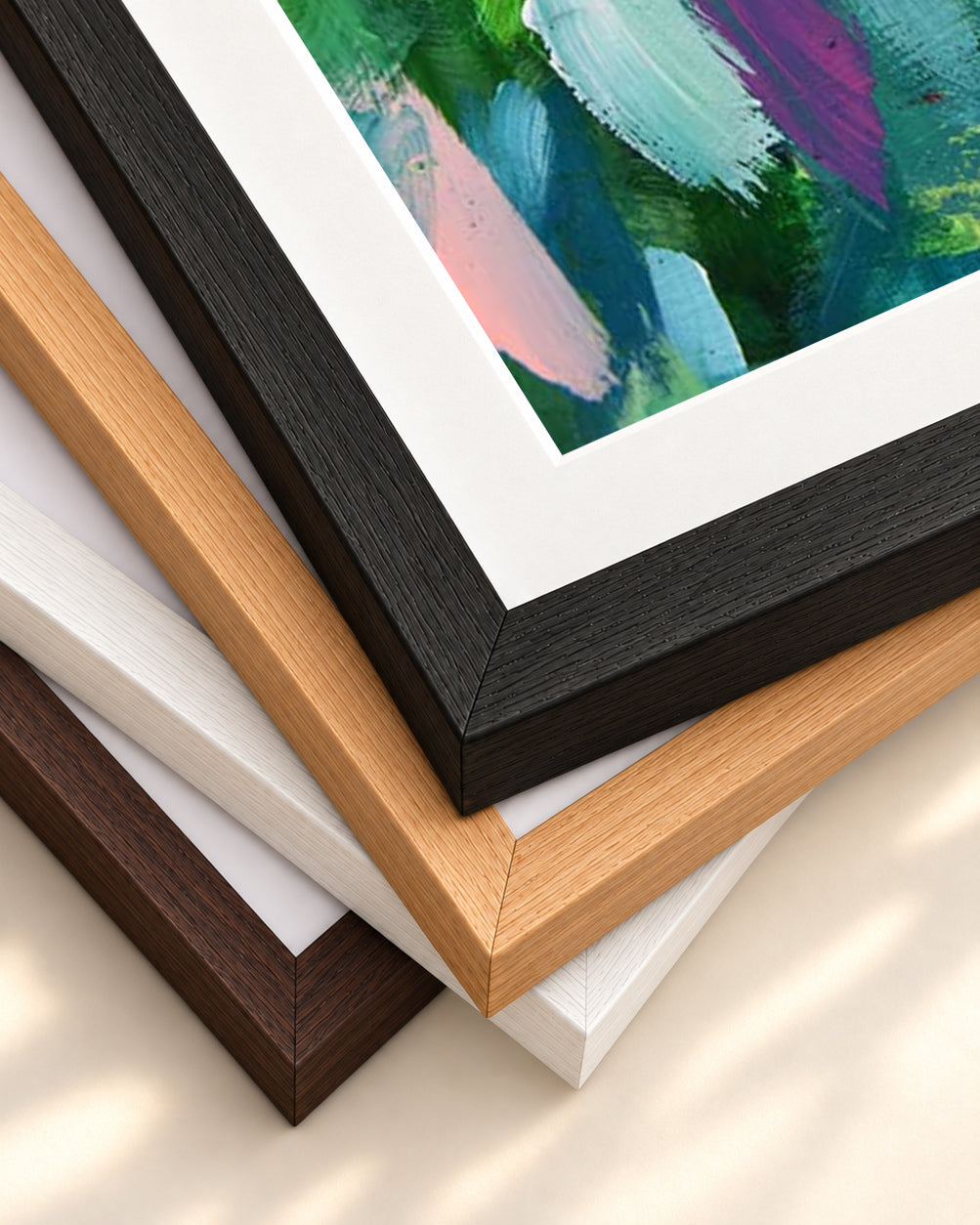 Abstract 143 Art Print — framed print corner with 5 cm mount and bevel