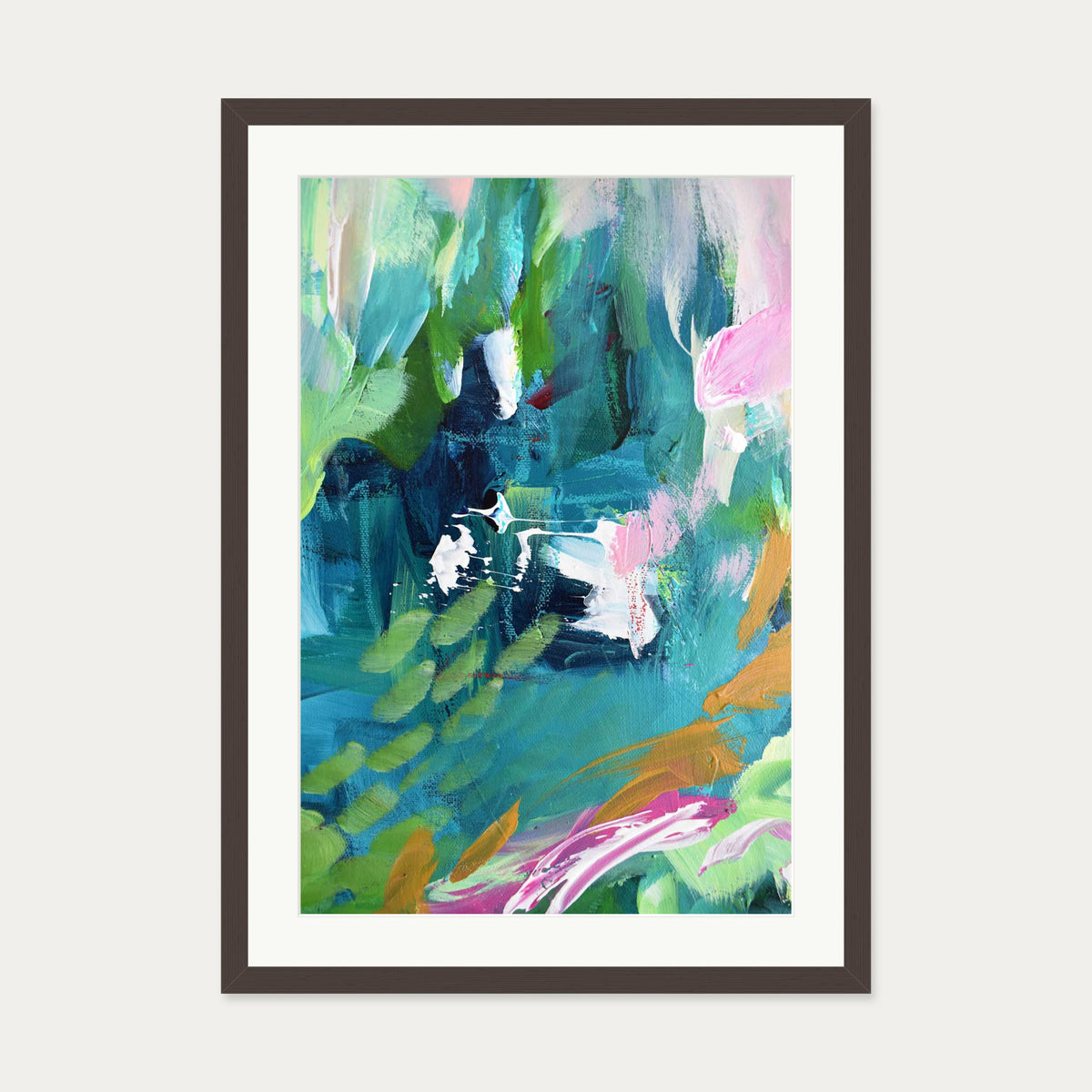 Abstract 144 Art Print — 50 x 70 cm — Brown Frame